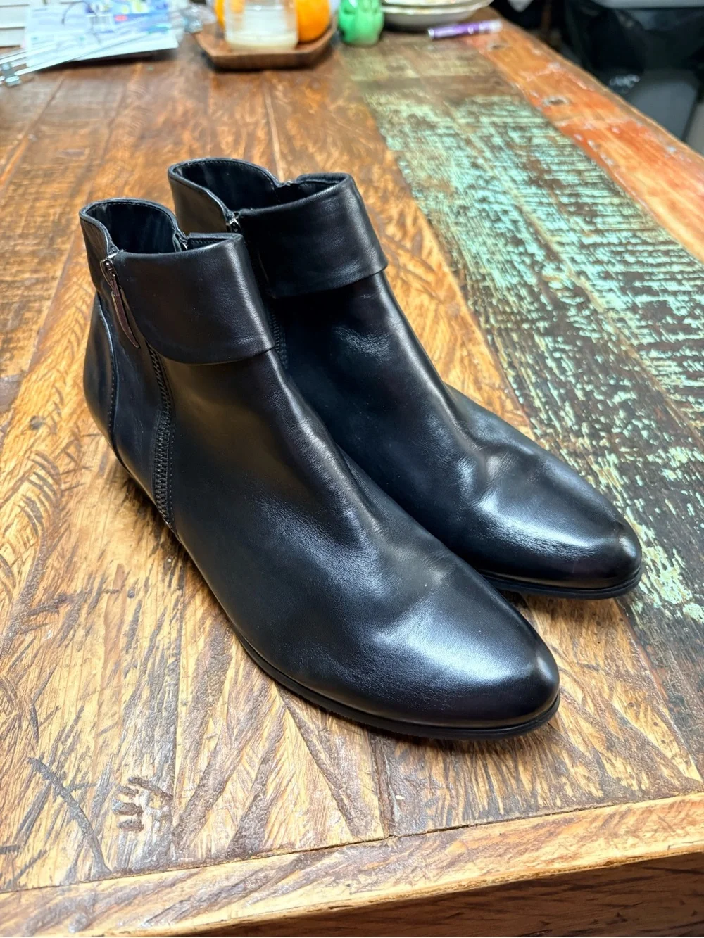 Regarde Le Ciel Stephany 03 Women's Black Leather Ankle Boot Side Zip Size 42